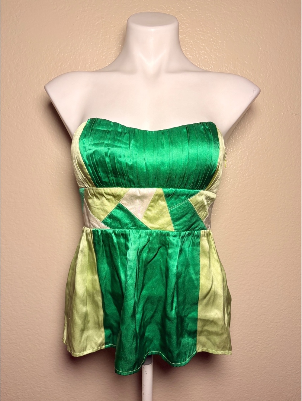 Y2K Bebe Satin BabyDoll Peplum Top Tieback #13